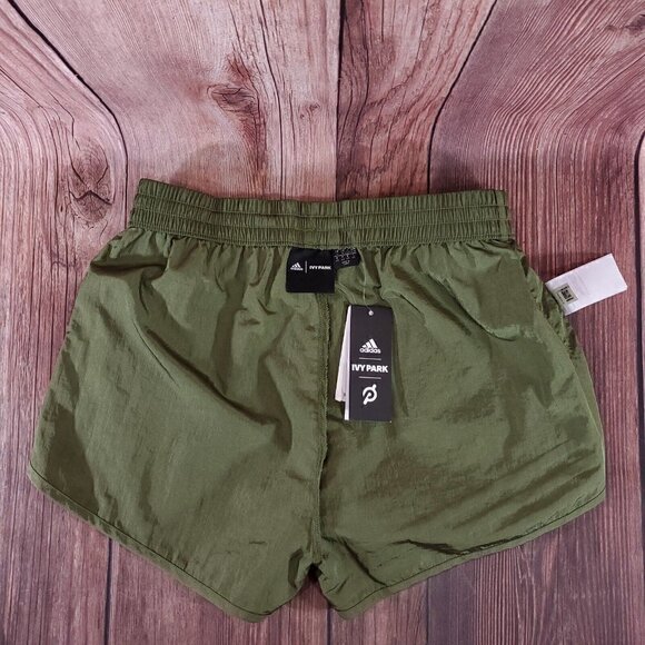 NWT Adidas Ivy Park Peloton Womens Size Meidum Green Wind Short Nylon HG0593 - Picture 4 of 16